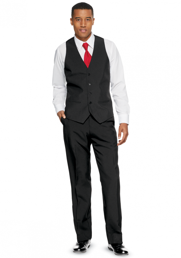 Adult Vest Package with Tuxedo Pants and Long Neck Tie