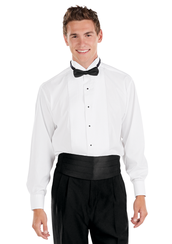 Close Up-Youth to Adult Wing Collar Tuxedo Shirt