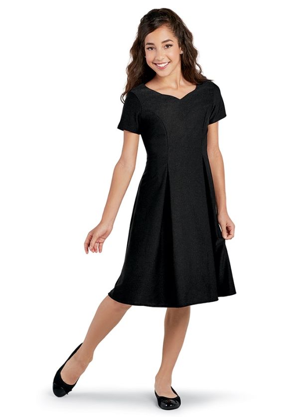black concert dress for juniors Girl's Dresses Colour:Taupe show choir dress with Style:Skater Apricot Satin Lace-Trimmed V-Neck