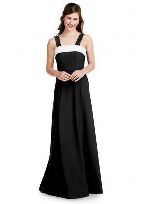 Crepe Arietta Dress with Wide Straps in Black and White